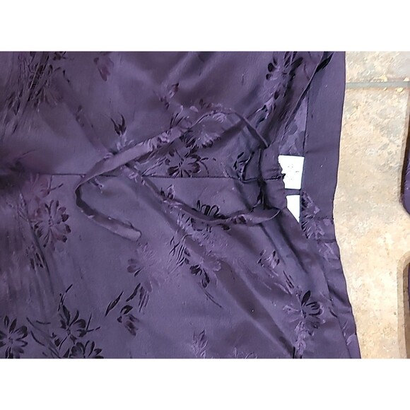 Vintage Y2K Womens 12  Silk Floral Over Coat Jacket & Pants  Suit Purple Fairy - Picture 15 of 16